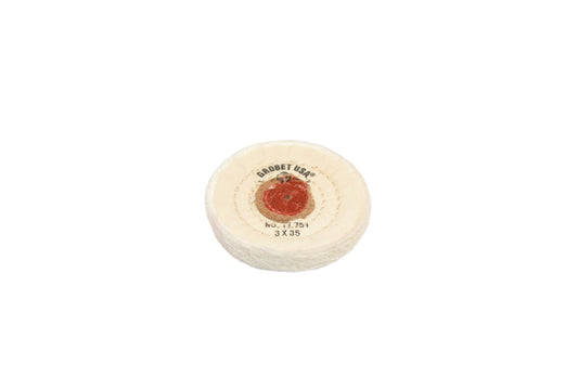 Grobet USA® 17.751 Finex Muslin Buff, 3″ X 35 Ply, LEAther Center, EA