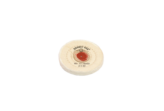 Grobet USA® 17.75203 Finex Muslin Buff, 3″ X 30 Ply, LEAther Center, EA