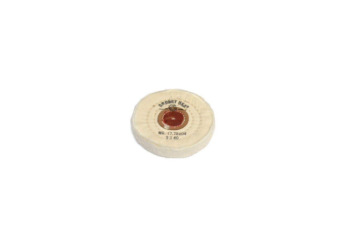 Grobet USA® 17.75204 Finex Muslin Buff, 3″ X 40 Ply, LEAther Center, EA