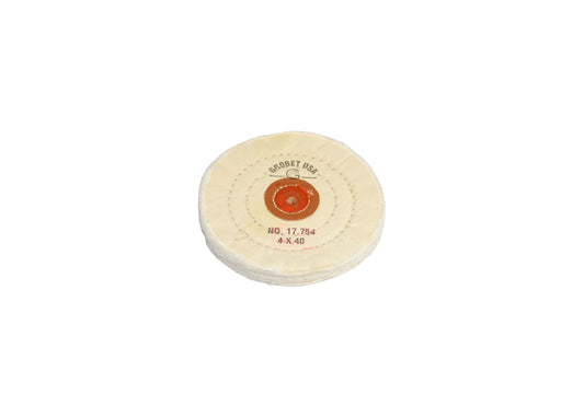 Grobet USA® 17.754 Finex Muslin Buff, 4″ X 40 Ply, LEAther Center, EA