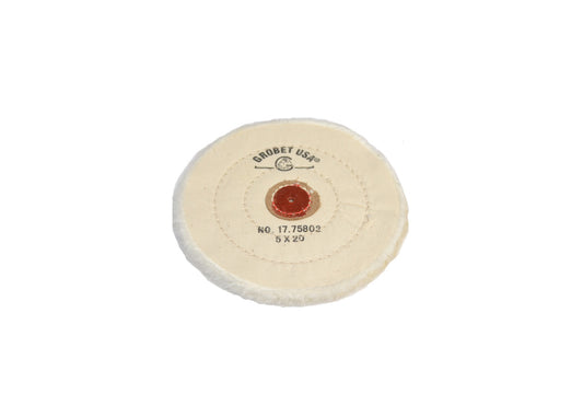 Grobet USA® 17.75802 Finex Muslin Buff, 5″ X 20 Ply, LEAther Center, EA