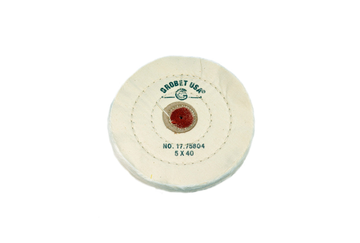 Grobet USA® 17.75804 Finex Muslin Buff, 5″ X 40 Ply, LEAther Center, EA