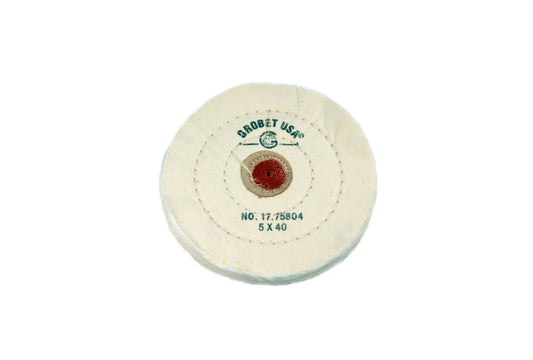 Grobet USA® 17.75804 Finex Muslin Buff, 5″ X 40 Ply, LEAther Center, EA