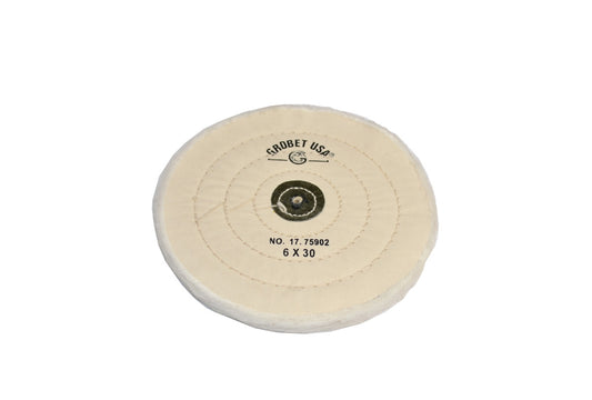 Grobet USA® 17.75902 Finex Muslin Buff, 6″ X 30 Ply, LEAther Center, EA