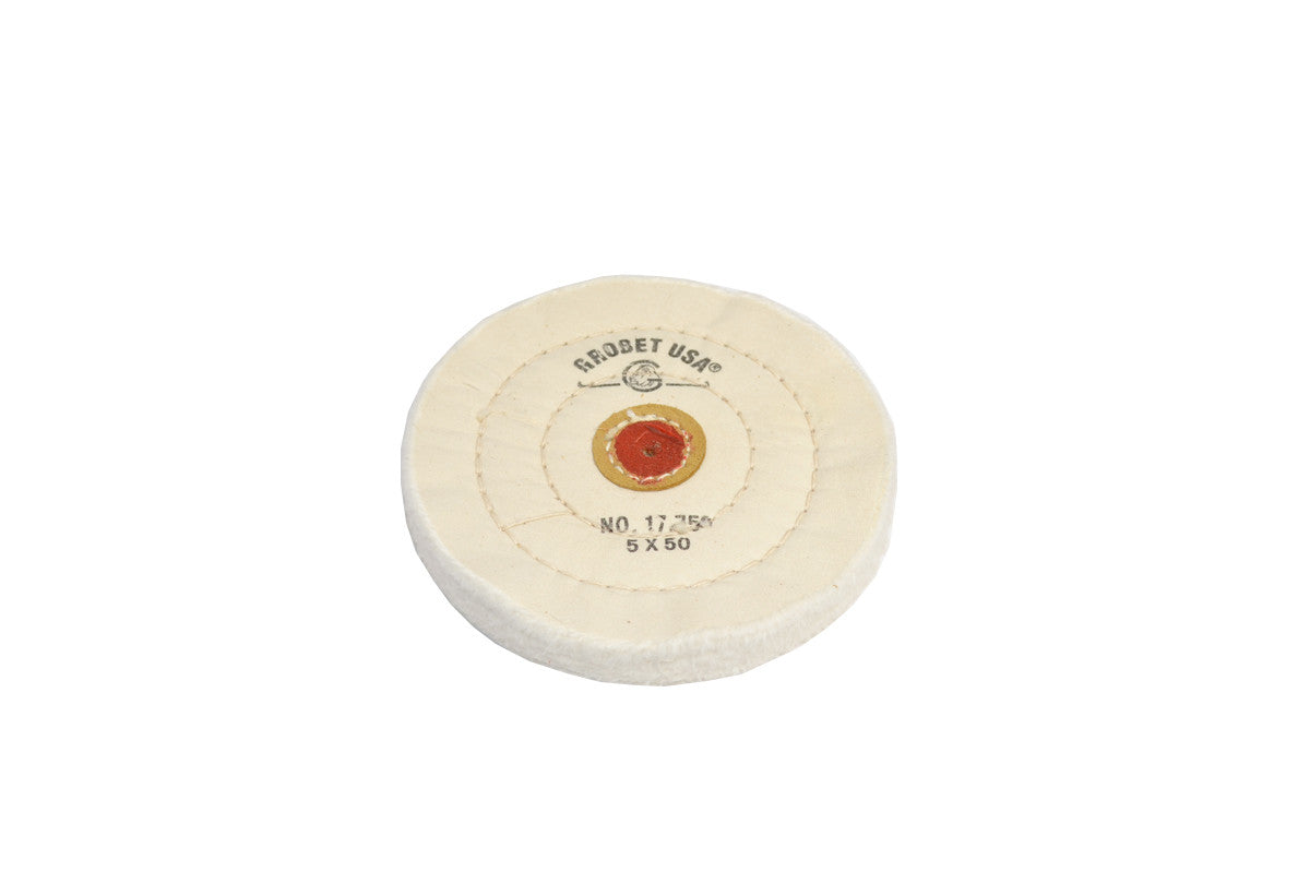 Grobet USA® 17.759 Finex Muslin Buff, 5″ X 50 Ply, LEAther Center, EA