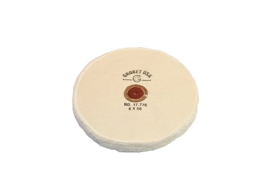 Grobet USA® 17.776 Finex Muslin Buff, Loose, 6″ X 50 Ply, LEAther Center, EA