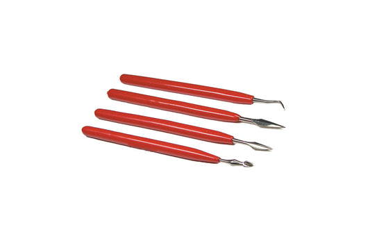 Grobet USA® 21.101 Set Of 4 Spatulas And Carvers, With Cushion Handles, EA