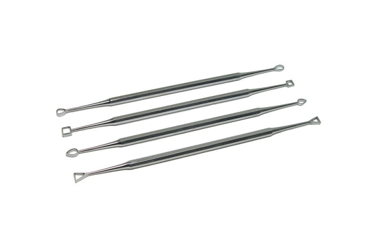Grobet USA® 21.105 Set Of 4 Spatulas And Carvers, Double Loop Ended, EA