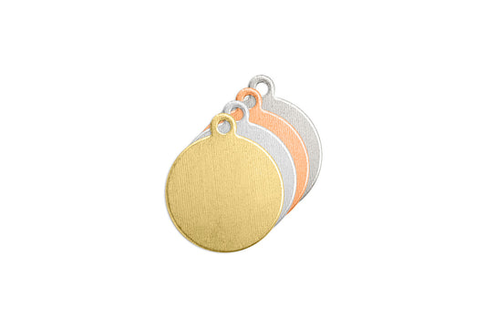 Grobet USA® 41.504 Circle Tag W/ Ring, Aluminum 20G, 1/2″, EA