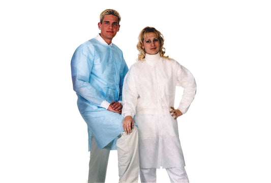 Grobet USA® 47.362 Disposable Coats, Blue, Large, Pack Of 10, EA