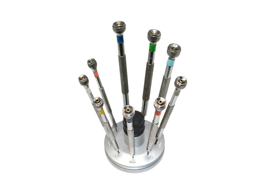 Grobet USA® 52.586 Budget Mini Screwdriver Set In Fixed Stand, EA