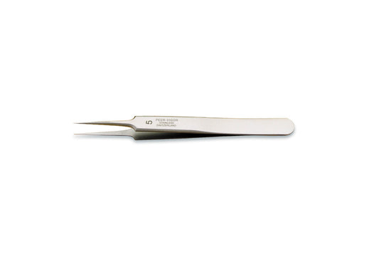 Grobet USA® 57.0755 Tweezers, Pattern No. 5, EA