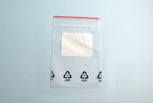 Grobet USA® 61.132 Mini-Grip Zip Bag With White Label Block, 3″ X 4″, Box Of 1000, EA
