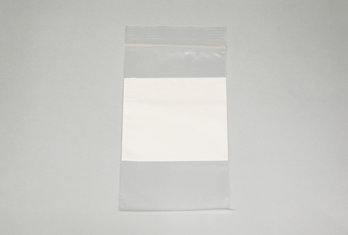 Grobet USA® 61.13301 Economy Plastic Bags With White Label Block, 3″ X 5″, Box Of 1000, EA