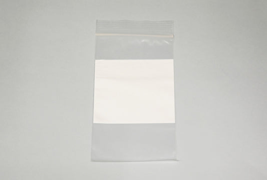Grobet USA® 61.13301 Economy Plastic Bags With White Label Block, 3″ X 5″, Box Of 1000, EA