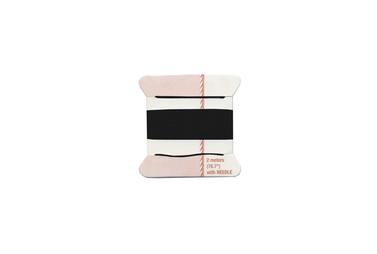 Grobet USA® 68.164 Silk BEAding Card, Black, Size 5, EA