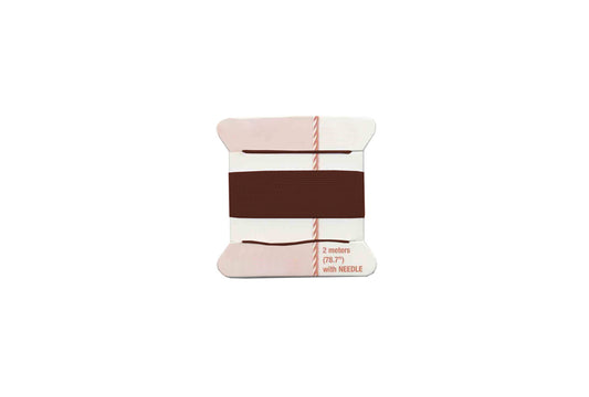 Grobet USA® 68.194 Silk BEAding Card, Brown, Size 5, EA