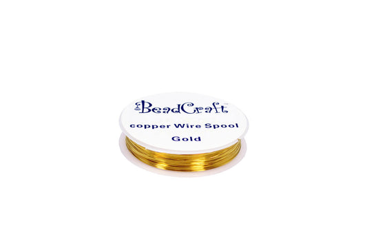 Grobet USA® 68.612 Copper Wire Spool, 26 Gauge, 22M, Gold, EA