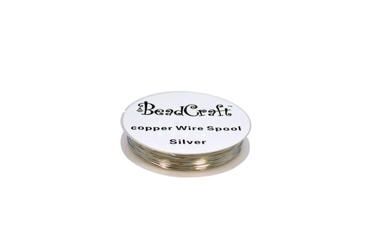 Grobet USA® 68.623 Copper Wire Spool, 28 Gauge, 22M, Silver, EA
