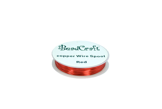 Grobet USA® 68.633 Copper Wire Spool, 28 Gauge, 22M, Red, EA