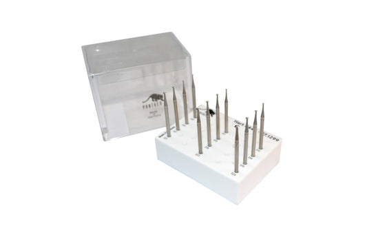 Grobet USA® 77.1299 Panther Burs, Set Of 12, 70° Hart, Fig. 446, EA
