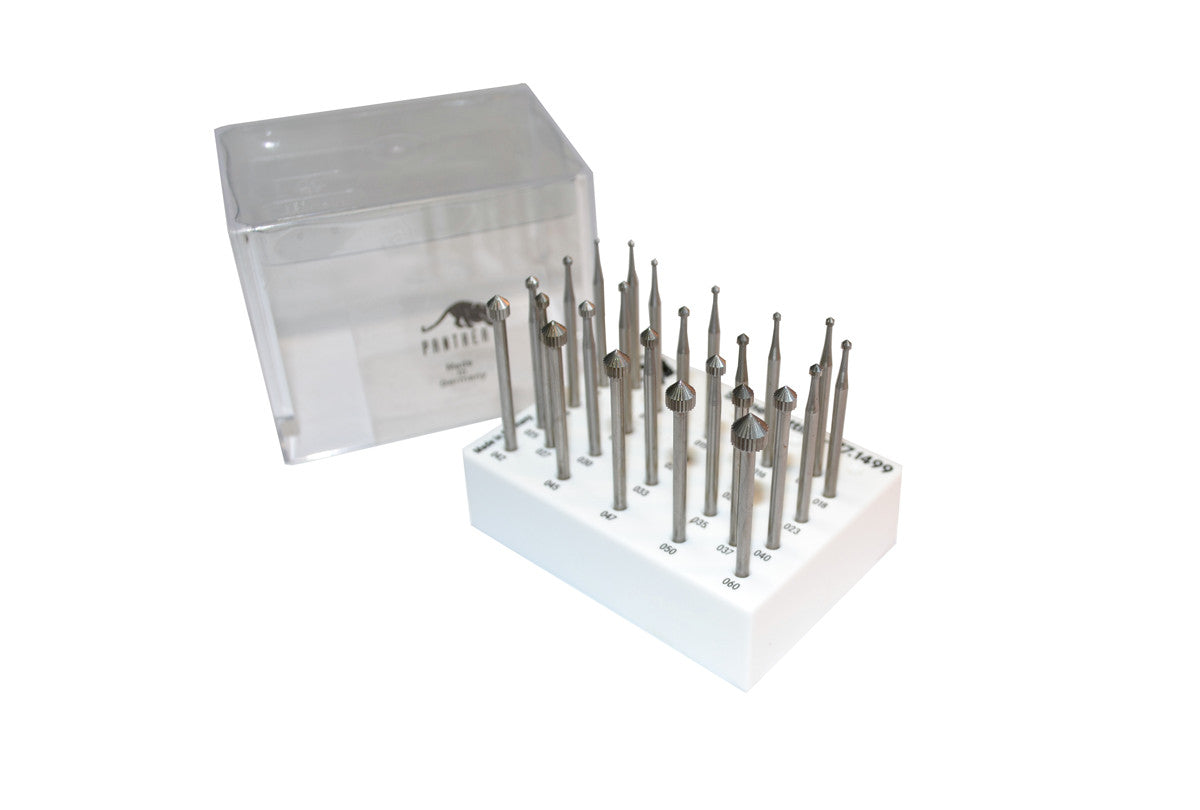 Grobet USA® 77.1499 Panther Burs, Set Of 24, Stone Setting, Fig. 413, EA