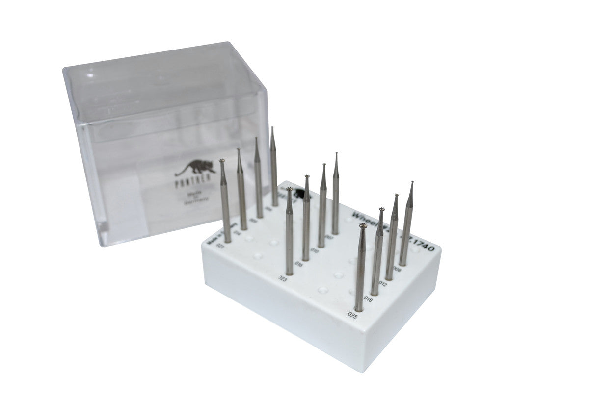 Grobet USA® 77.174 Panther Burs, Set Of 12, Wheel, Fig 2, EA