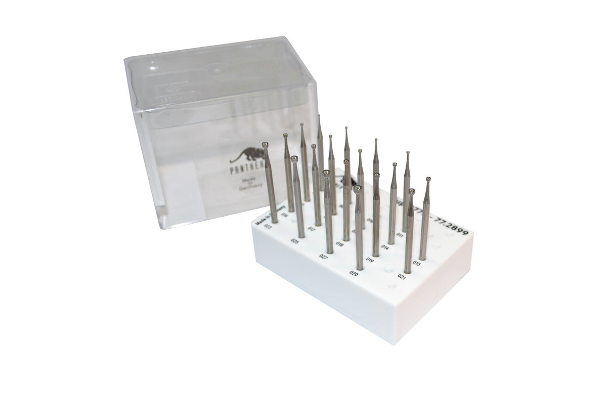 Grobet USA® 77.2899 Panther Burs, Set Of 18, Cup, Fig. 77B, EA