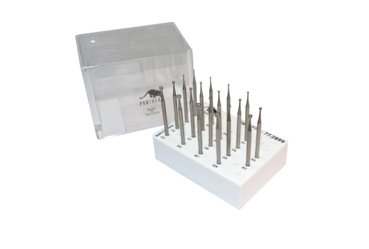 Grobet USA® 77.2899 Panther Burs, Set Of 18, Cup, Fig. 77B, EA
