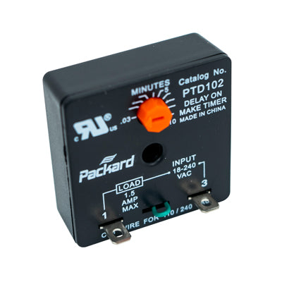 Packard PTD102 Time Delay Relay, Delay On Make, 10 Minute Adjustable