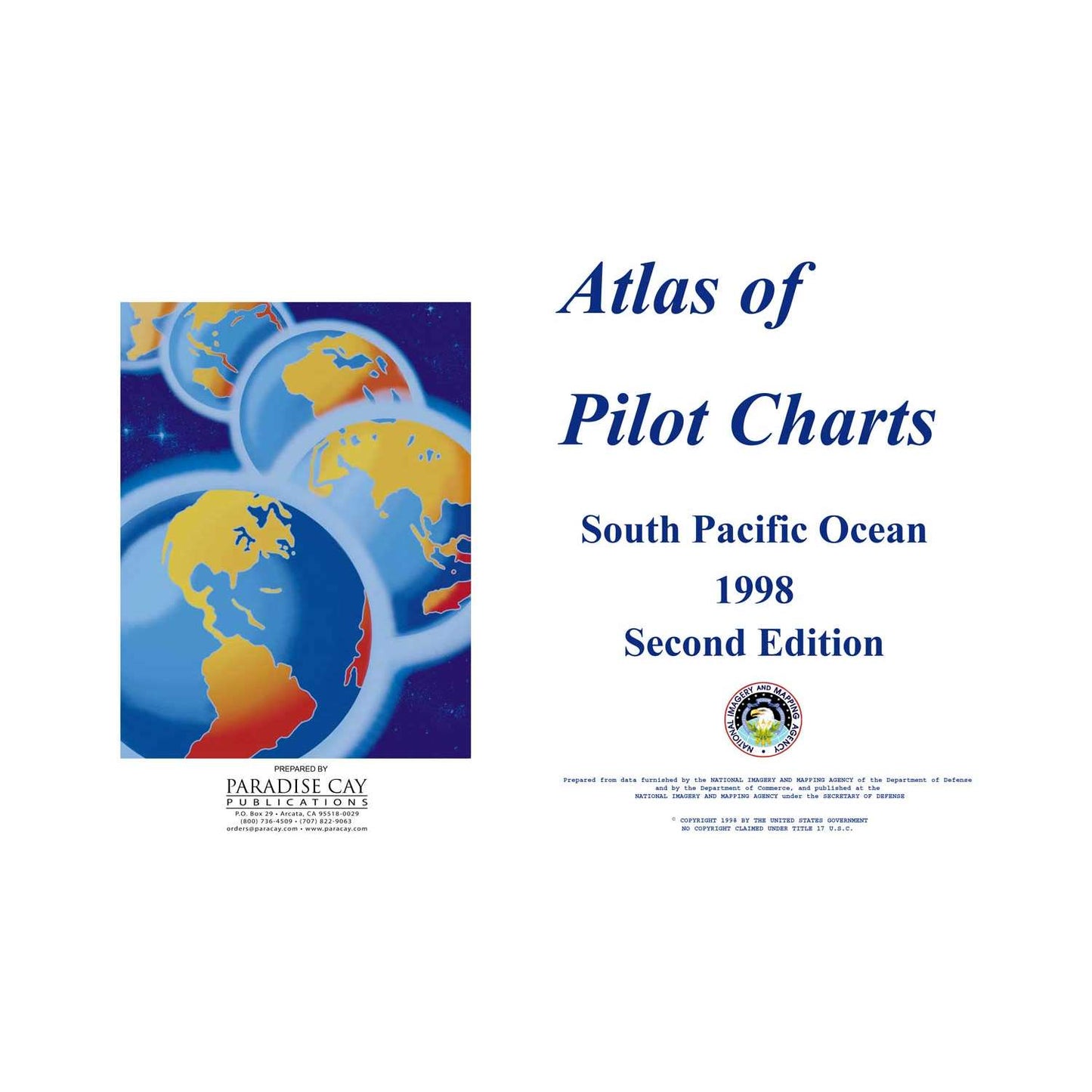 Paradise Clay IHP_PUB107 Pub. 107 Atlas of Pilot Charts South Pacific - Book