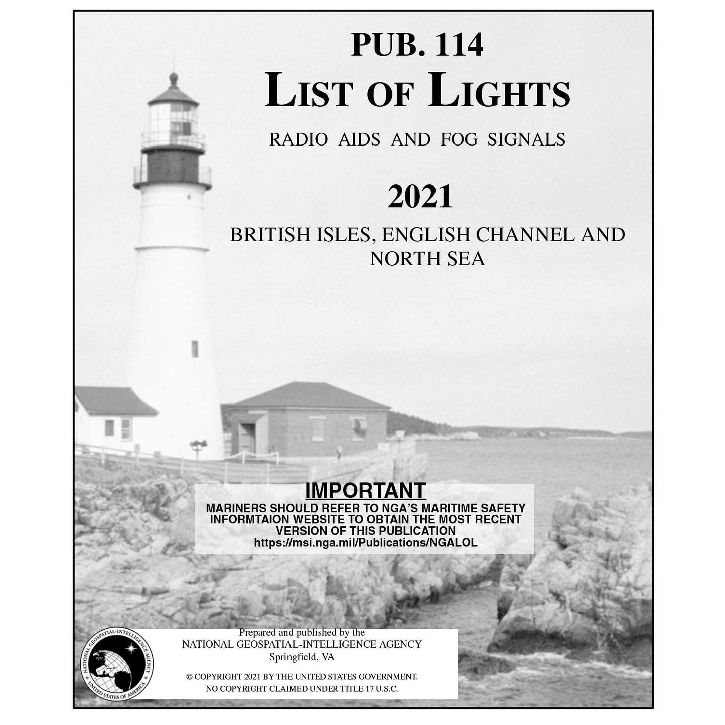 Paradise Clay IHP_PUB114 Pub 114 List of Lights: British Isles, English Channel, and North Sea (CURRENT EDITION) - Book