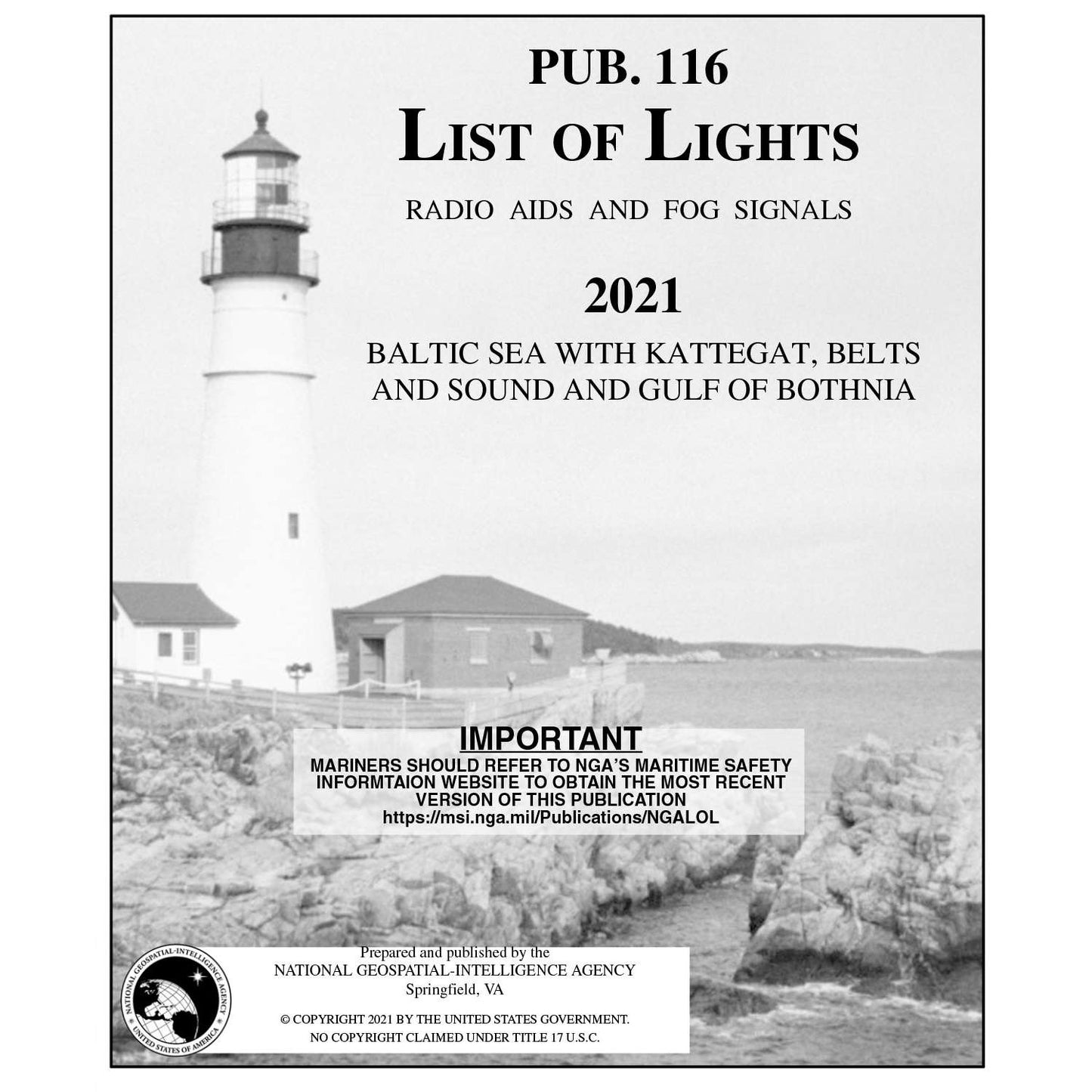 Paradise Clay IHP_PUB116 Pub 116 List of Lights: Baltic Sea with Kattegat, Belts and Sound of Bothnia (CURRENT EDITION) - Book
