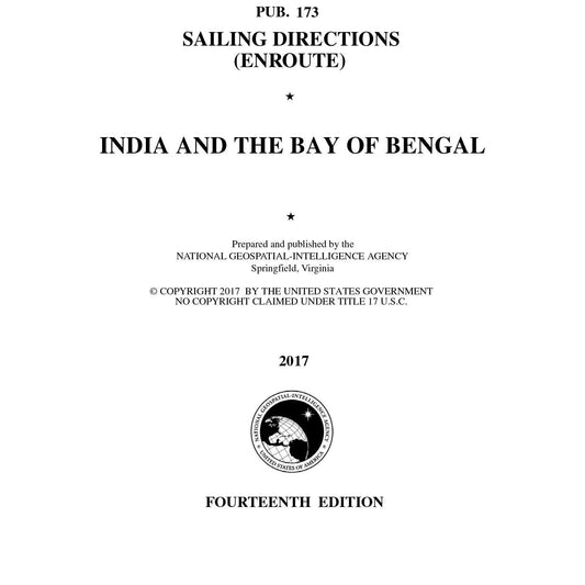 Paradise Clay IHP_PUB173 PUB 173 Sailing Directions Enroute: India and The Bay of Bengal (CURRENT EDITION) - Book