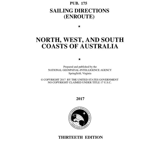 Paradise Clay IHP_PUB175 PUB 175 Sailing Directions Enroute: North, West, and South Coasts of Australia (CURRENT EDITION) - Book