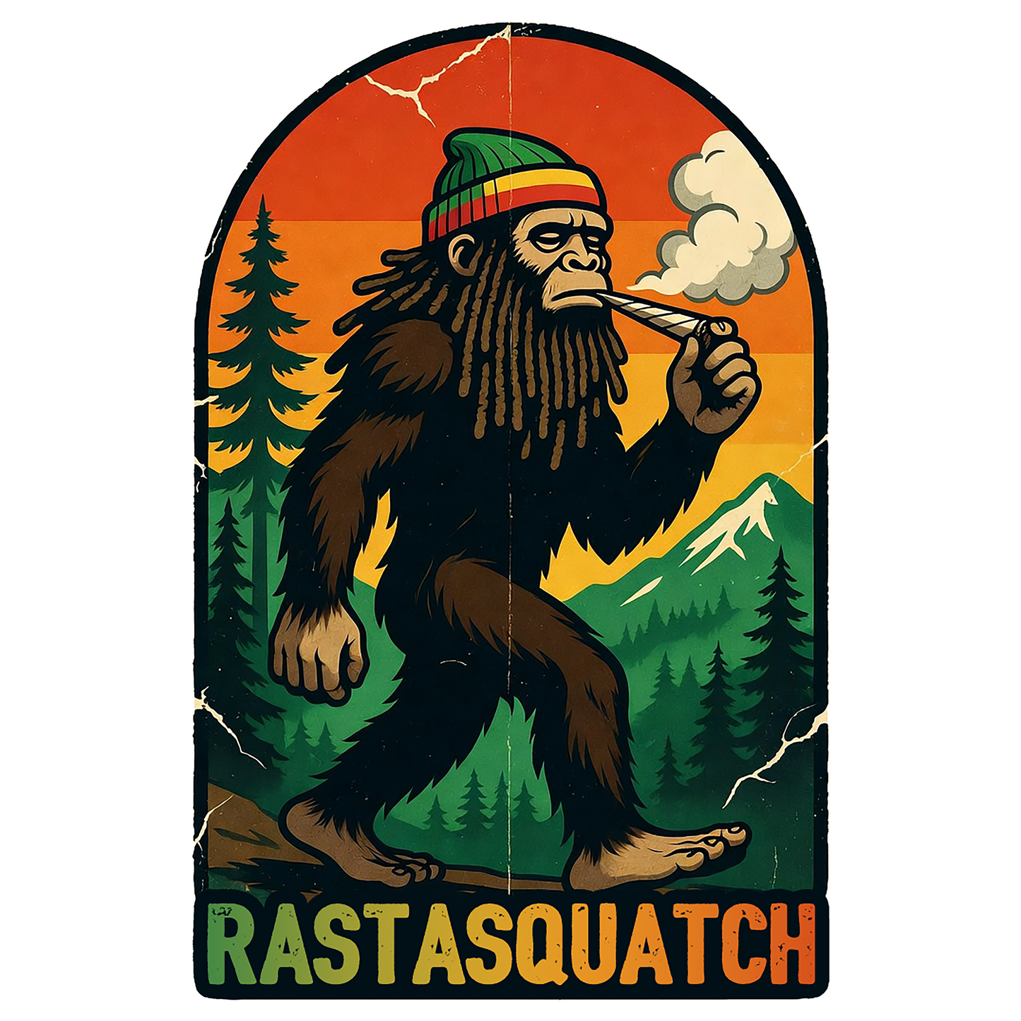 Paradise Clay IHS-10P-094 Rastasquatch - Vinyl Sticker (10 Pack)