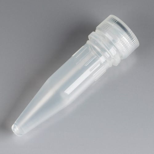 Globe Scientific 111720 Microtube 1.5mL Self-Standing Attached Screw Cap for Color Insert with O-Ring STERILE PP 500/Bag 2 Bags/Unit