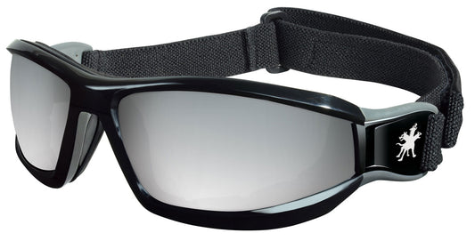 MCR Safety RP117 Swagger® RP1 Series Black Safety Goggle with Silver Mirror Lenses Foam Lined with Adjustable Strap (1 Pair)