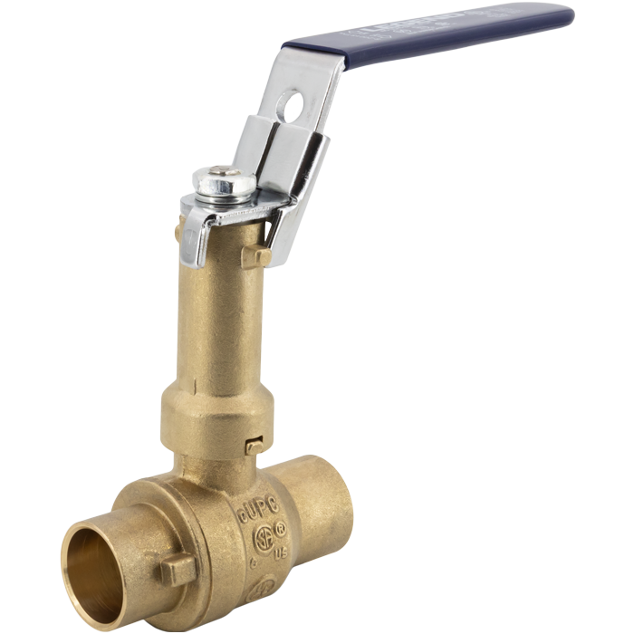 Legend Valves 101-334STNLX 3/4" No Lead DZR Forged Brass Full Port Ball Valve with Stainless Steel Trim, Stem Extension, and Locking Handle