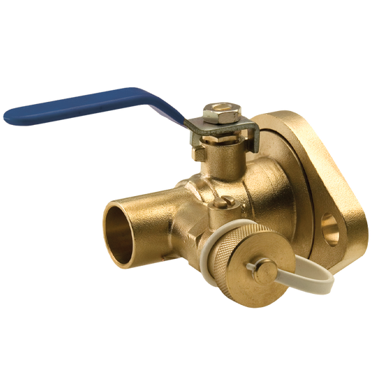 Legend Valves 101-196 1-1/4" Forged Brass Isolation Ball Valve with Rotating Flange with Purge