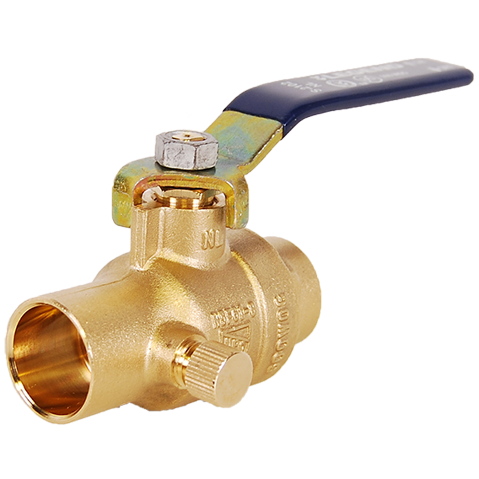 Legend Valves 101-708NL 1" No Lead DZR Forged Brass Full Port Ball Valve with Drain