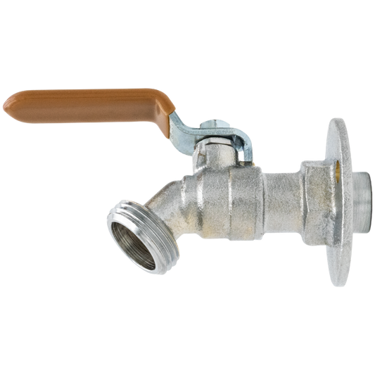 Legend Valves 107-474CP 1/2" Chrome-Plated Forged Brass 1/4-Turn Ball-Type Sillcock with Lever Handle & Flange