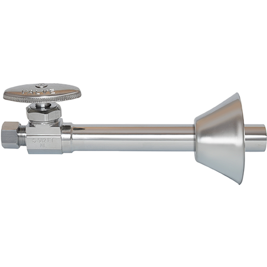 Legend Valves 114-215NL 1/2" x 3/8" No Lead Chrome-Plated Forged Brass Multi-Turn Sweat x OD Straight Stop Valve