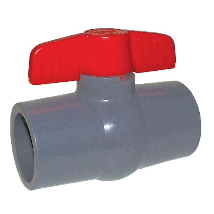 Legend Valves 202-418 2" Schedule 80 Grey CPVC Compact-Pattern Ball Valve with Tee Handle