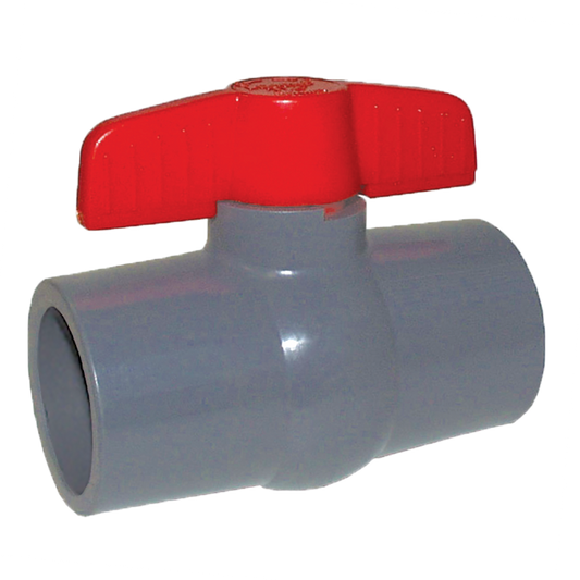 Legend Valves 202-413 1/2" Schedule 80 Grey CPVC Compact-Pattern Ball Valve with Tee Handle