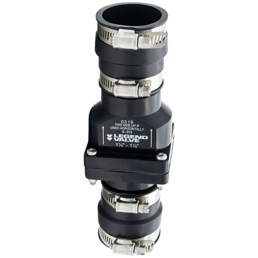 Legend Valves 203-230 1-1/4" - 1-1/2" ABS Sump Pump Swing Check Valve Body