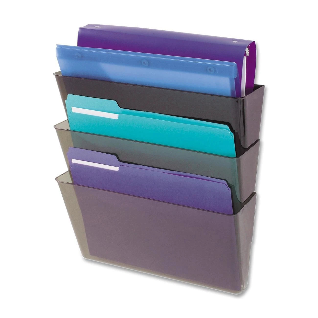 Deflecto DEF83602 Wall File With Mounting Hardware - Wall Mountable - Smoke - Plastic - 1Each