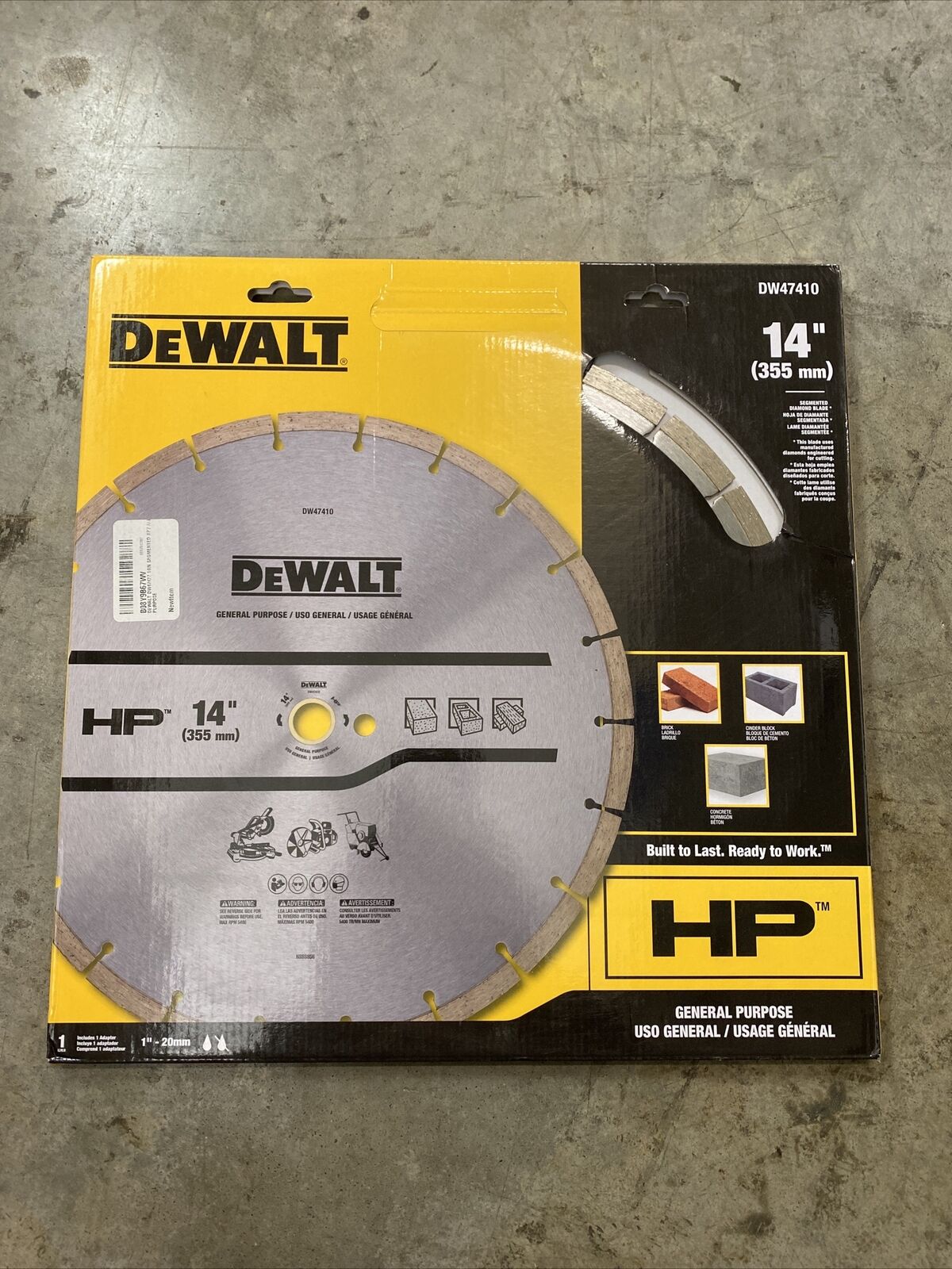 Dewalt DW47410 Hp General Purpose Segmented Diamond Blade