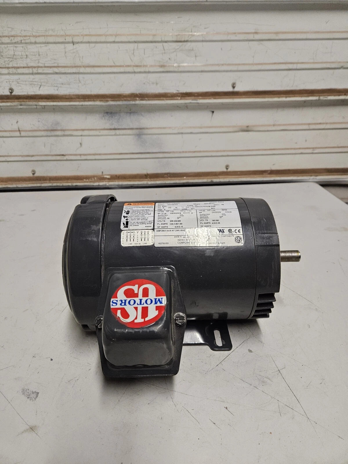 UT,1 HP,4P,56C 60,208-230/460 V 1 HP, 1750 RPM, U1S2AFC, 208-230/460 V, 60 HZ, 56C