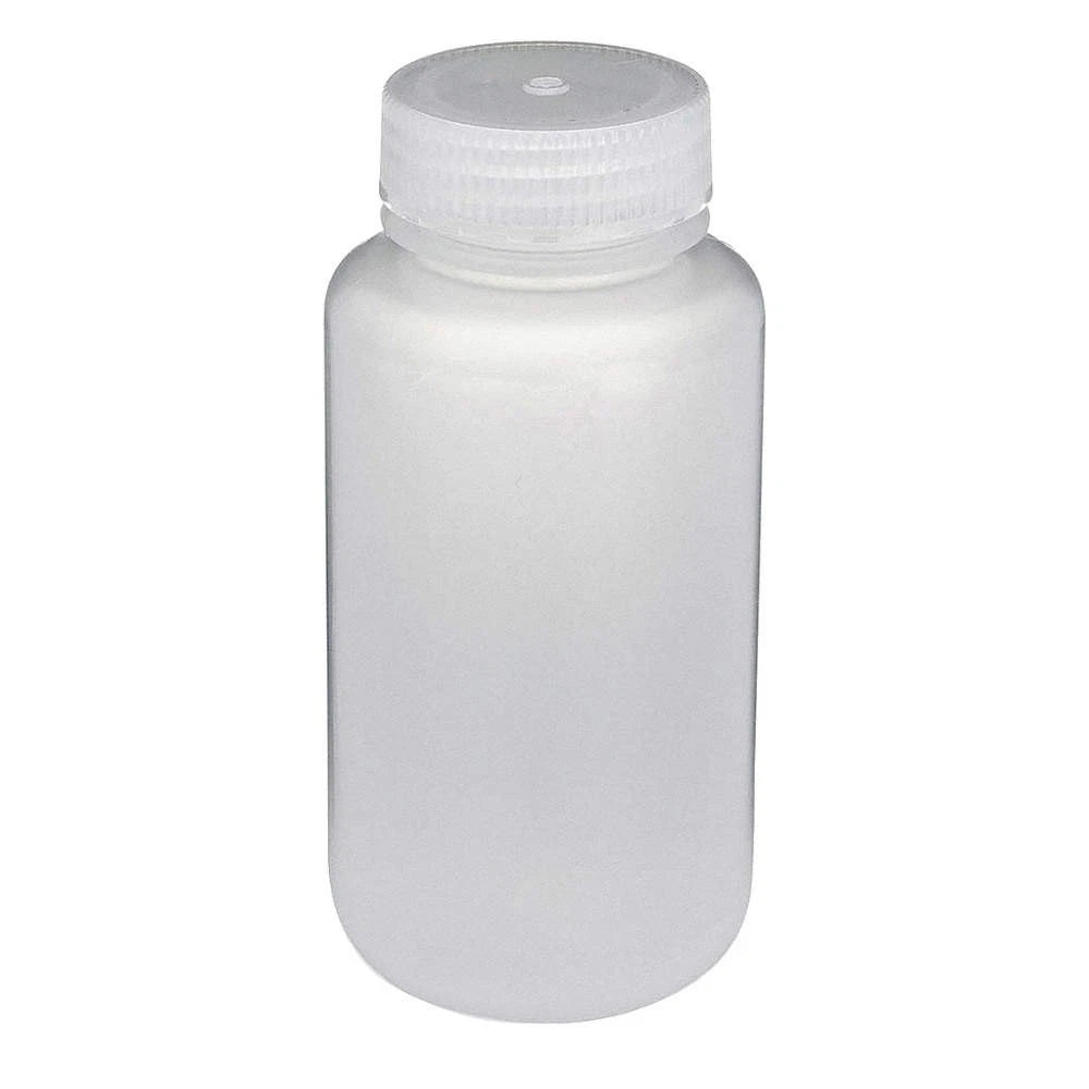 Globe Scientific 7000250 Bottle Wide Mouth PP Bottle Attached PP Screw Cap 250mL 12/Pack